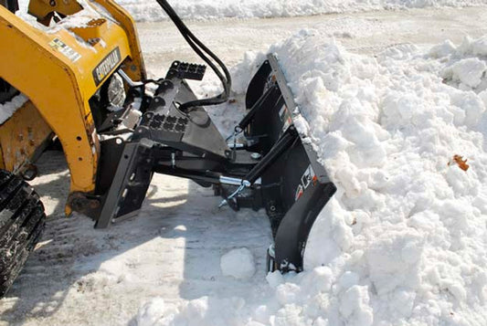 HitchDoc Mini Skid Blade | Universal Mount Series | Width 48" & 60" inches | Oil Flow Range 9-13 GPM | For Mini Skid Steers