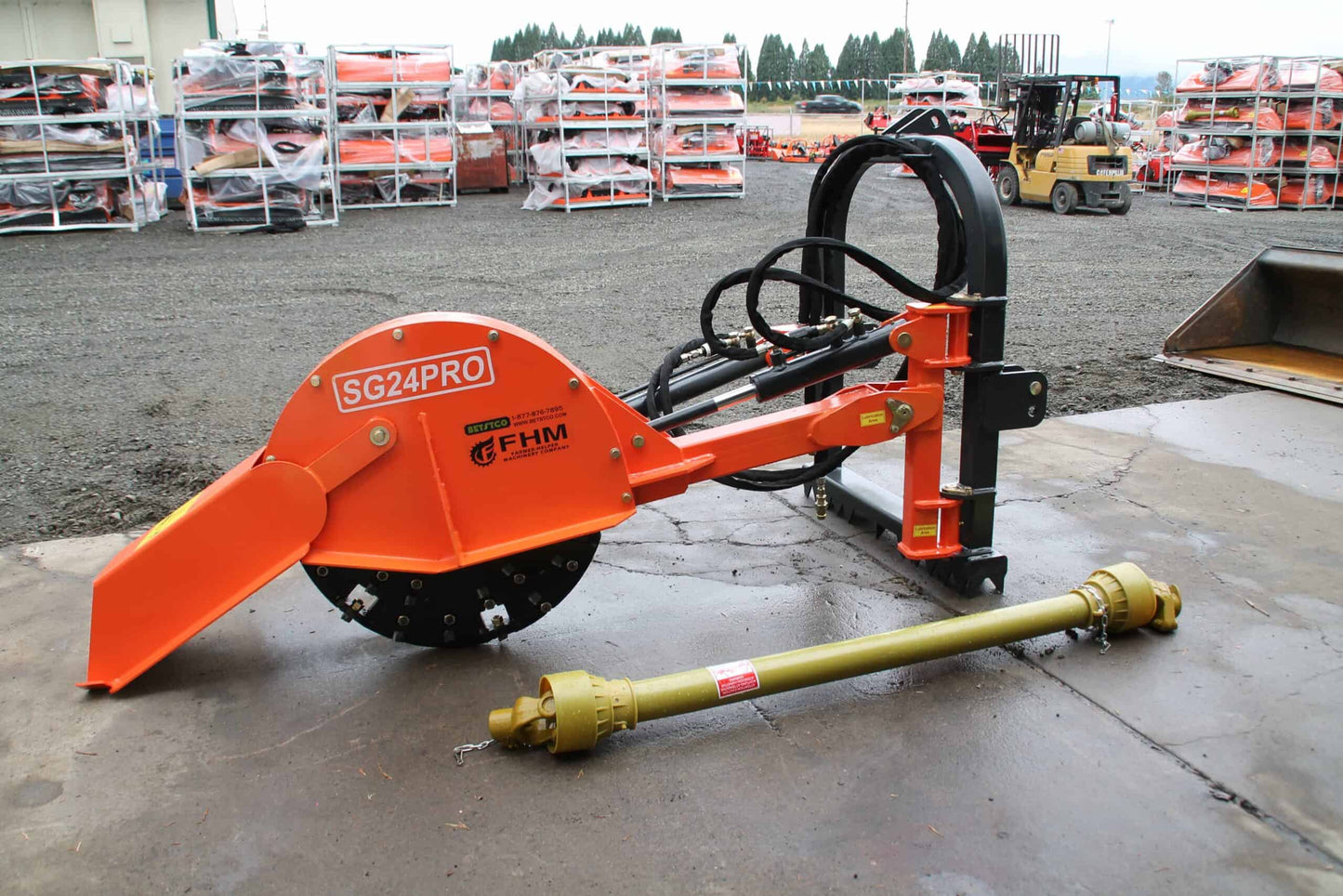 Farmer Helper | 2-Way Hydraulic Stump Grinder | Model FH-SG24-PRO | 24" Cutting Wheel | Dual Direction Carbide Teeth | Horsepower 30 To 50 HP | For Tractors