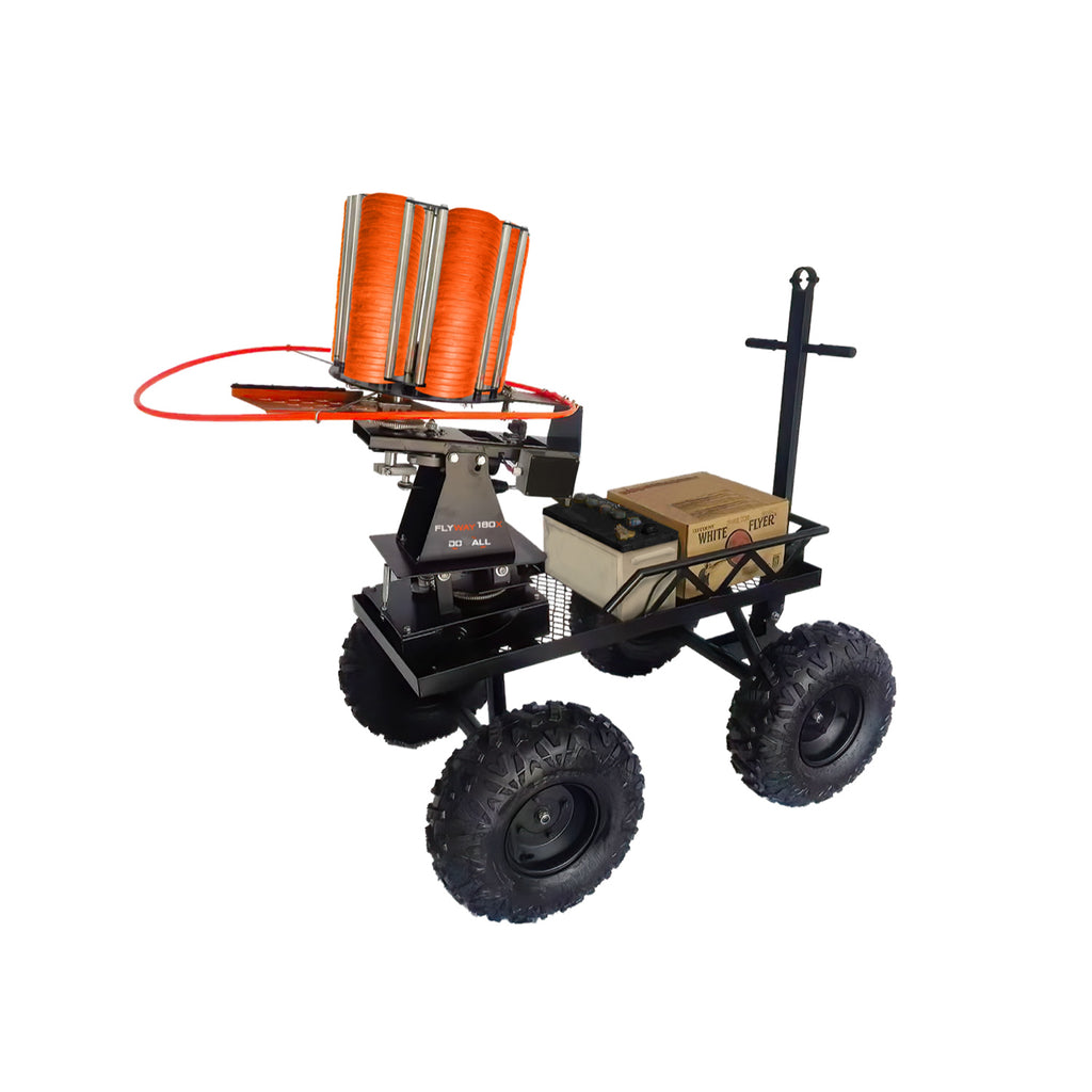 Do All Traps 4x4 Flyway 180 Auto Clay Thrower with Wobbler Kit | 15-Foot Pedal Release Cord