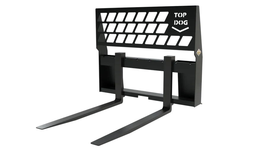 Top Dog Attachments Walk Through Pallet Forks | Width 50" | Weight 380 lbs | Load Capacity 4,400 lbs | For Skid Steer