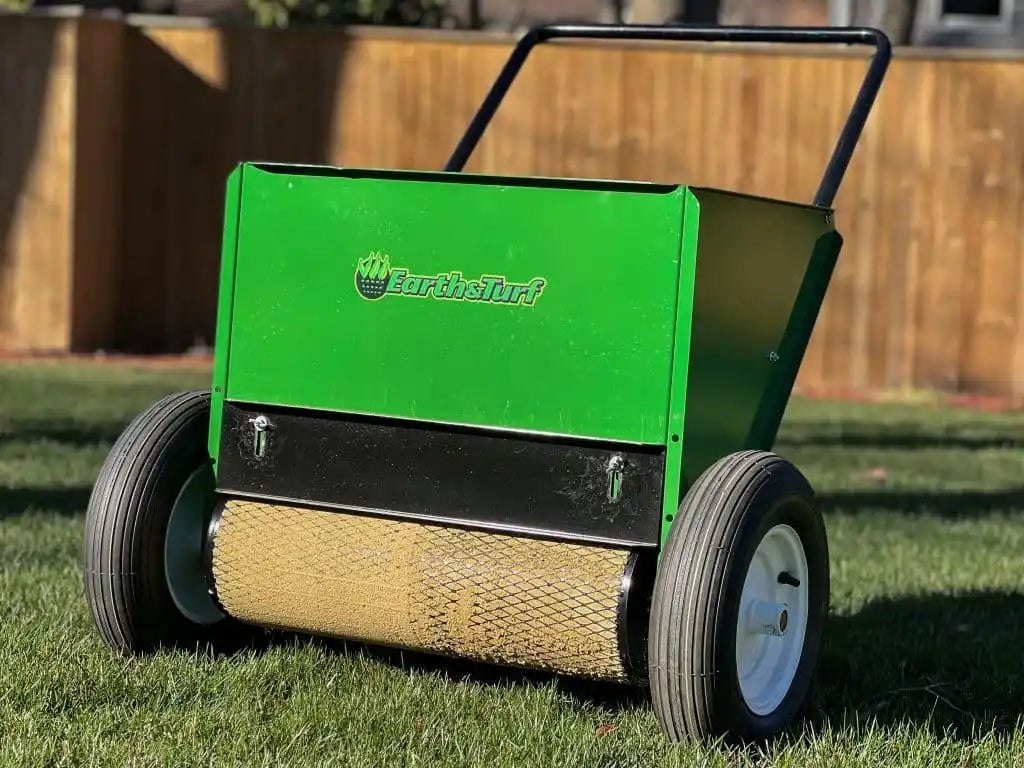 Earth & Turf | TruFlow | Push Spreader | 24D | 24" Spread Width | For Lawn Care & Landscaping