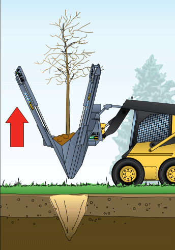 Baumalight Industrial Tree Spade | Model DR-448 | Width 48" | Opening Width 30" | Hydraulic Flow 10–35 GPM | For Skid Steers