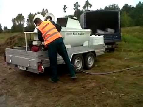 TurfMaker Hydroseeder | Model 325 (Mechanical) | Total Capacity 325 Gallons | Skid Frame Width 47" | Single Axle Trailer Option