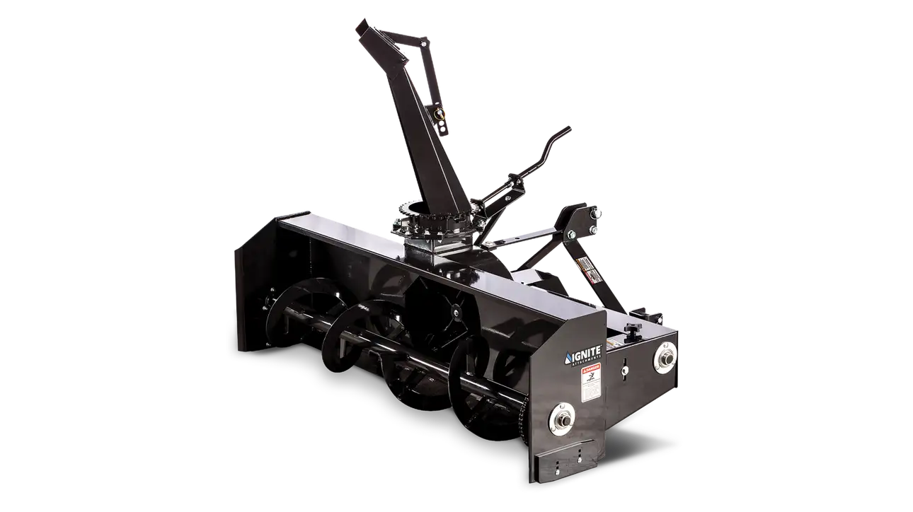 Ignite Attachments 3-Point Snow Blower | Model 50SB | Overall Width 54" | Working Width 50" | Horsepower 15-35 HP | For Tractors