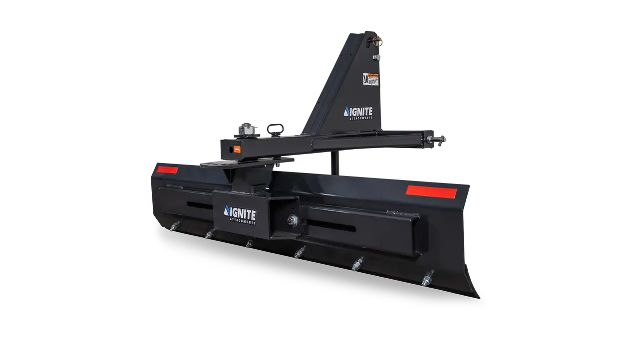 Ignite Attachments 3-Point Angle Blade | Moldboard Width 84" | Overall Length 40" | Horsepower 25-55 HP | For Tractors