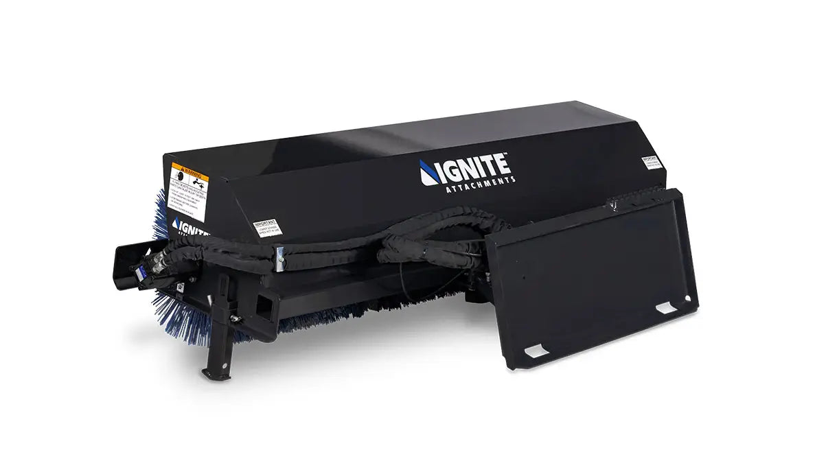 Ignite Attachments Hydraulic Angle Broom | Width 72" | Hydraulic Flow 16-24 GPM | For Skid Steers