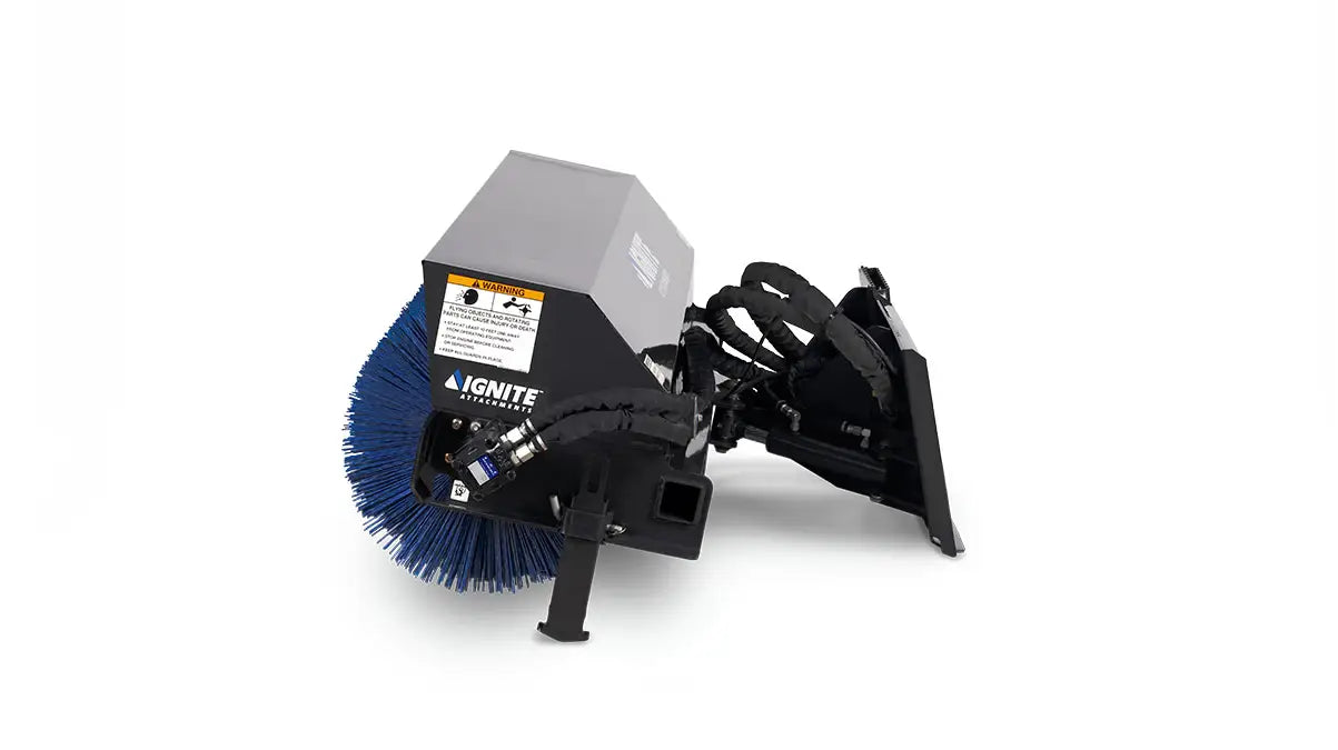 Ignite Attachments Hydraulic Angle Broom | Width 72" | Hydraulic Flow 16-24 GPM | For Skid Steers