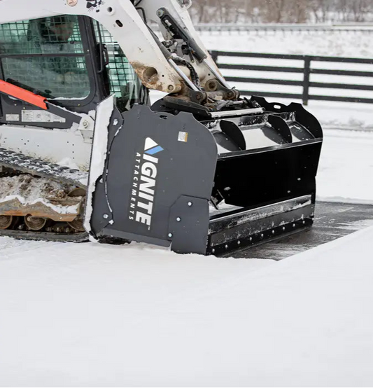 Ignite Attachments Universal Quick Attach Snow Pusher | Working Width 85" | Hydraulic Flow 35-80 | Optional Drag Kit | For Skid Steers