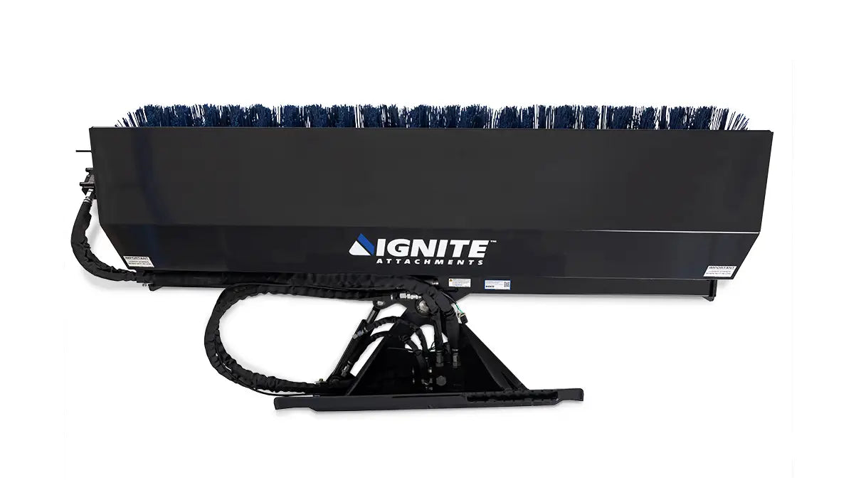Ignite Attachments Hydraulic Angle Broom | Width 72" | Hydraulic Flow 16-24 GPM | For Skid Steers