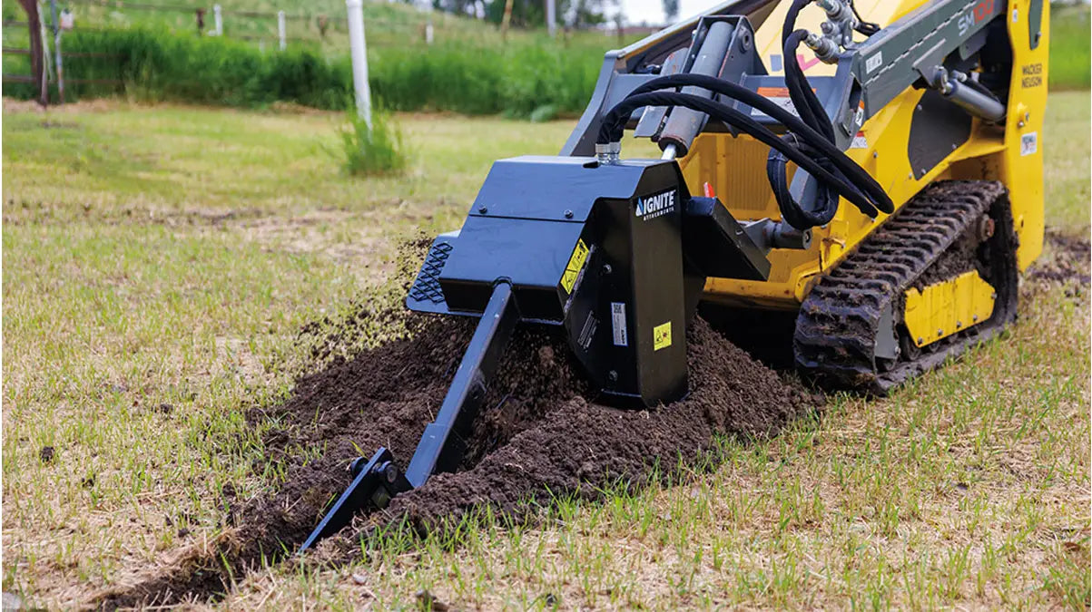 Ignite Attachments Mini Trencher | Depth 36" x Width 6" | Hydraulic Flow 8–15 GPM | Mini Skid Steers
