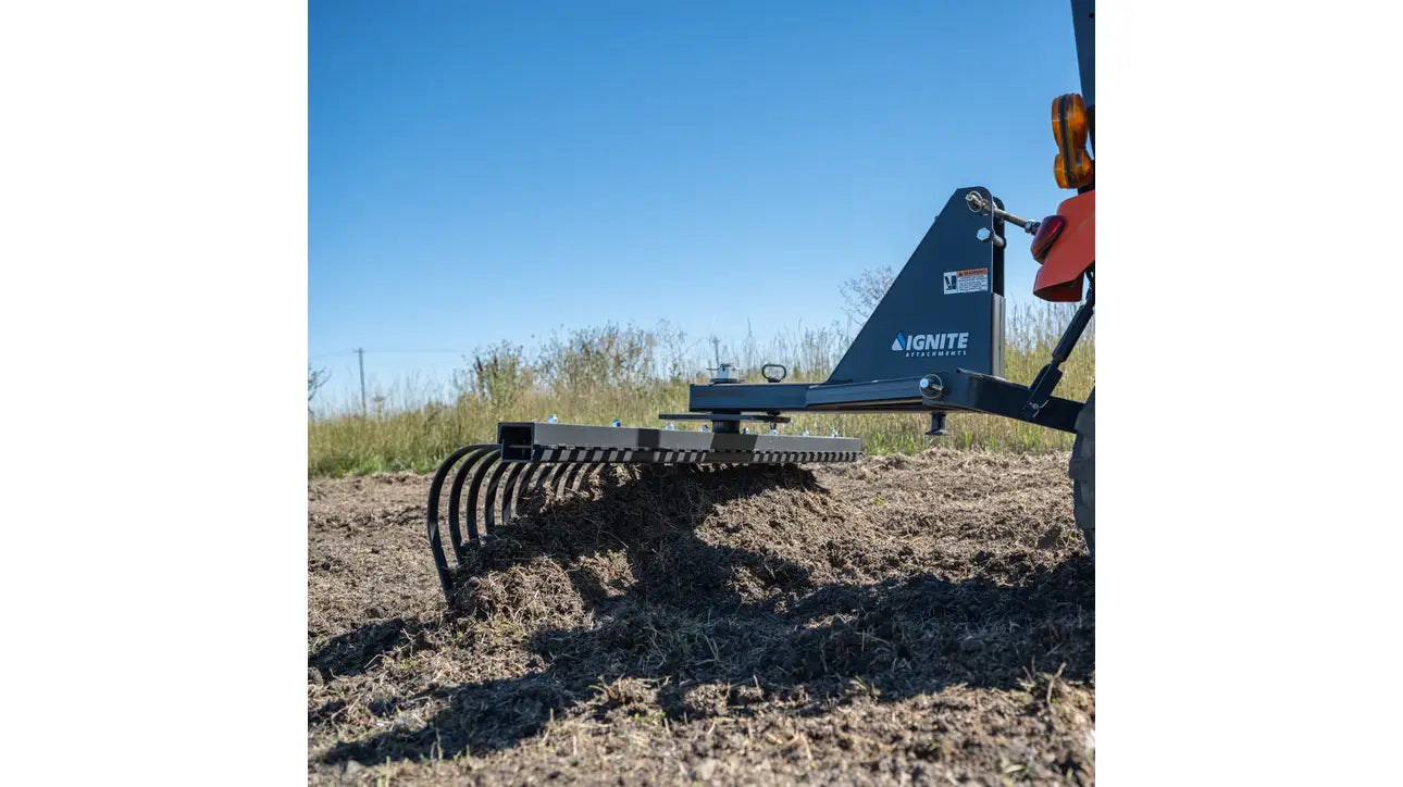 Ignite Attachments 3-point Tine Rake | SKU 7494933 | Width 60" | Horsepower up to 60 HP | For Tractors