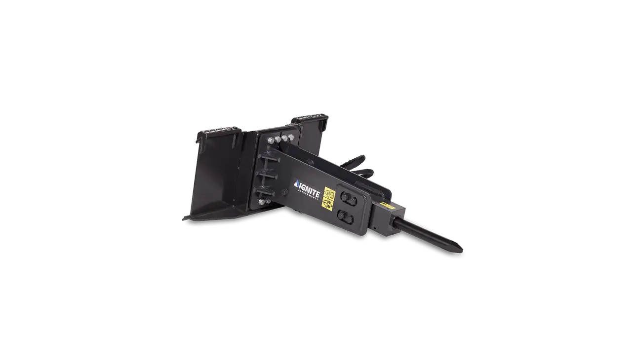 Ignite Attachments Heavy Duty Breaker | Tool Diameter 2.9" | Hydraulic Flow 13-24 GPM | For Skid Steers & Mini Loaders