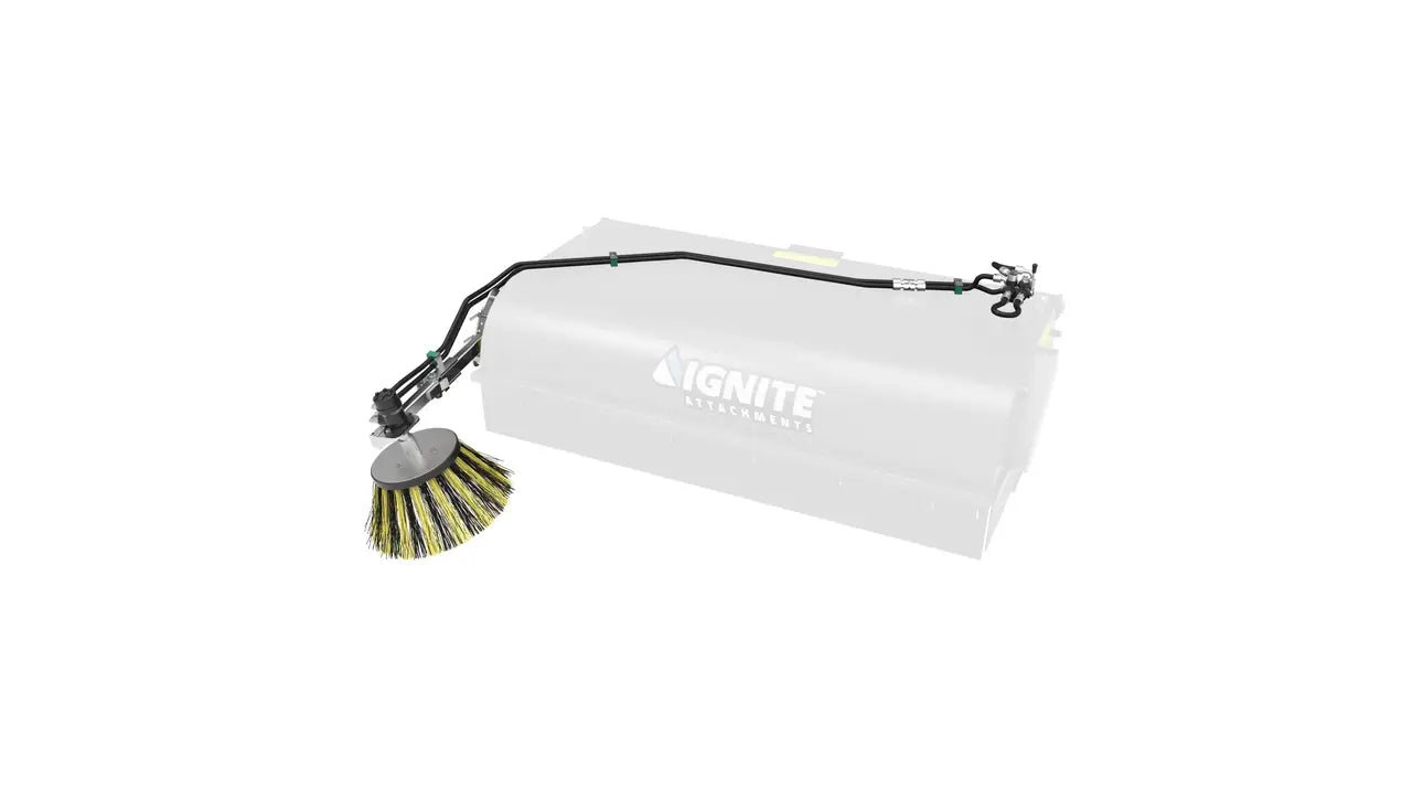 Ignite Attachments Gutter Brush Accessory | Hydraulic Motor 160cc | For 72" & 84" Sweeper Buckets