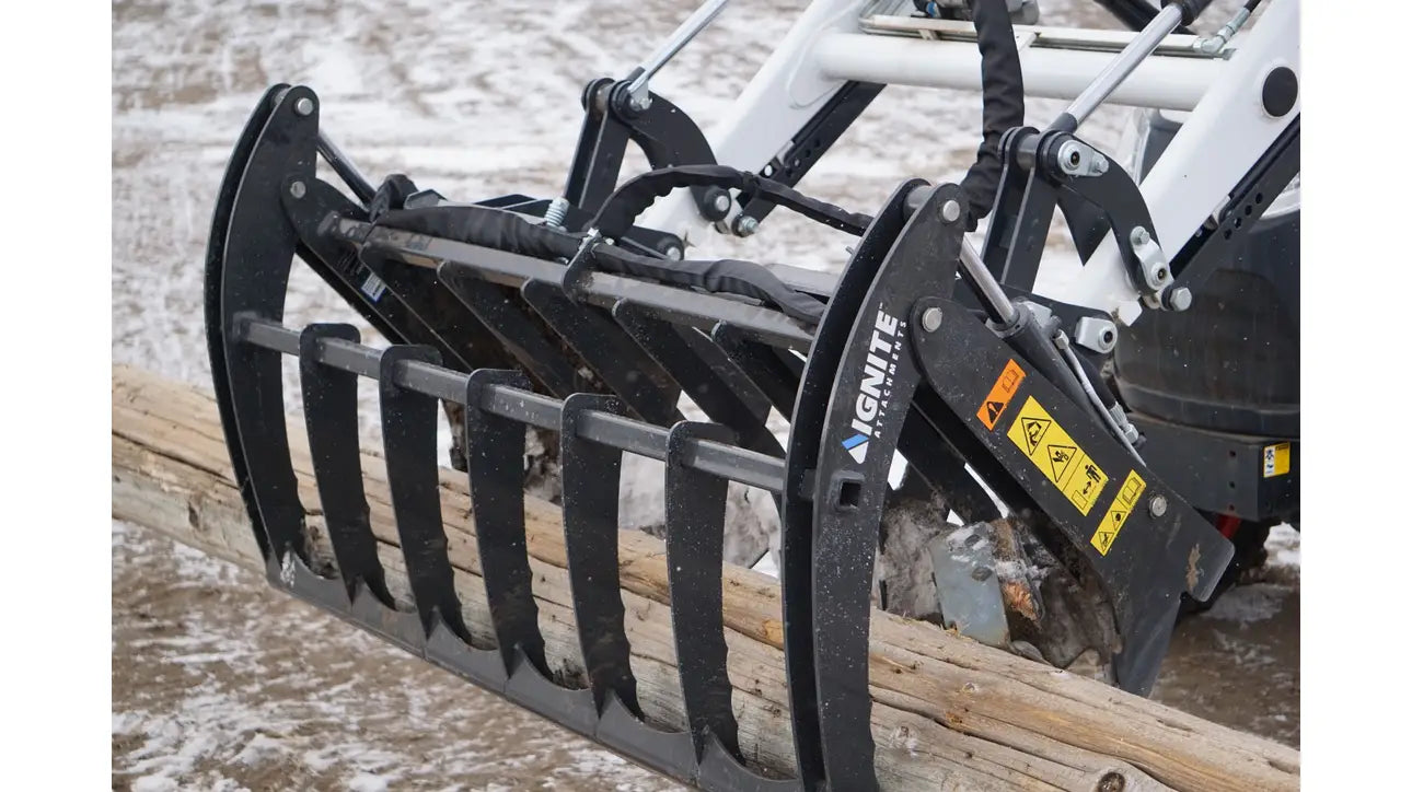 Ignite Attachments Grapple Rake | SKU 46918391‑B | Width 60.5” | Horsepower 20–50 HP | For compact tractors