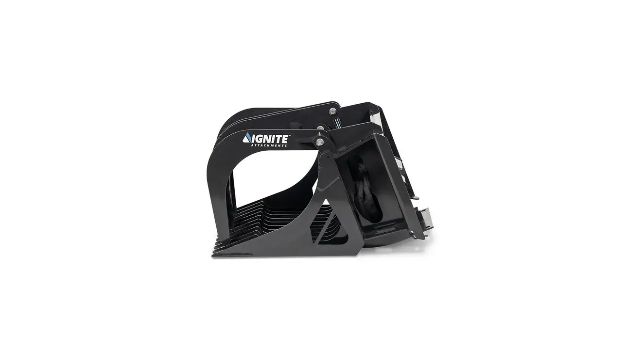 Ignite Attachments Mini Rock Grapple | Width 44" | Hydraulic Horsepower 7–15 HP | Hydraulic Flow 5–15 GPM | For Mini Track Loaders