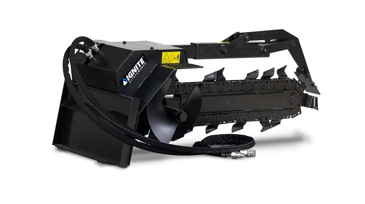 Ignite Attachments Mini Trencher | Depth 36" x Width 6" | Hydraulic Flow 8–15 GPM | Mini Skid Steers