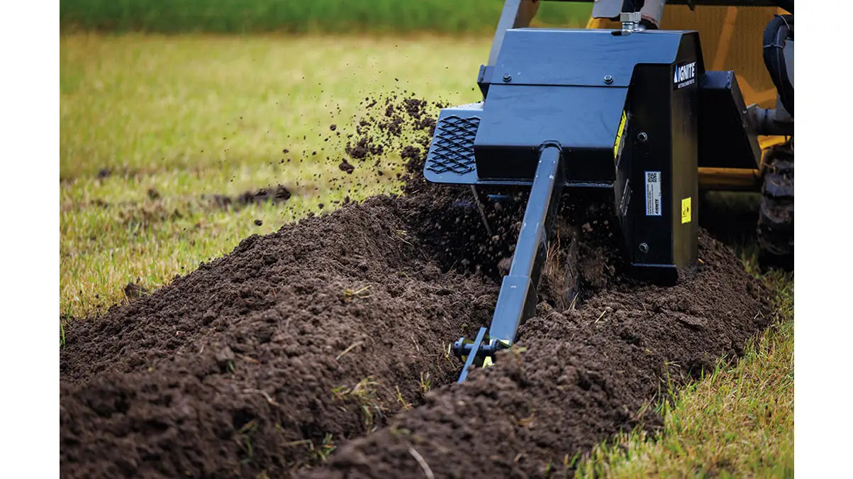 Ignite Attachments Mini Trencher | Depth 36" x Width 6" | Hydraulic Flow 8–15 GPM | Mini Skid Steers