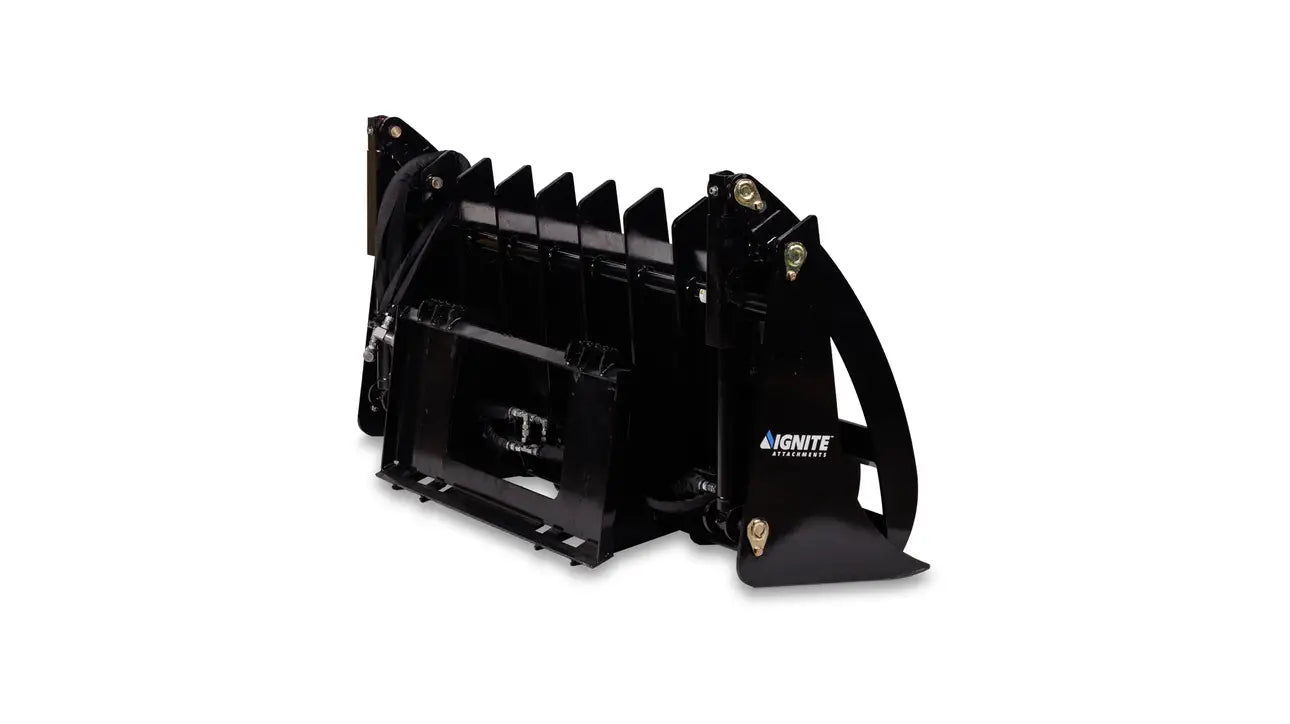 Ignite Attachments Rake Grapple | Working Width 66" | Overall Height 37.2" | Hydraulic Flow 12-16 GPM | For Skid Steers