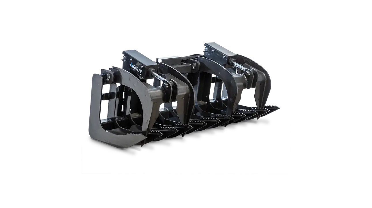Ignite Attachments Root Grapple | Width 74.6" | Grapple Opening Height 31.5" | Hydraulic Flow 15-25 GPM | For Skid Steers
