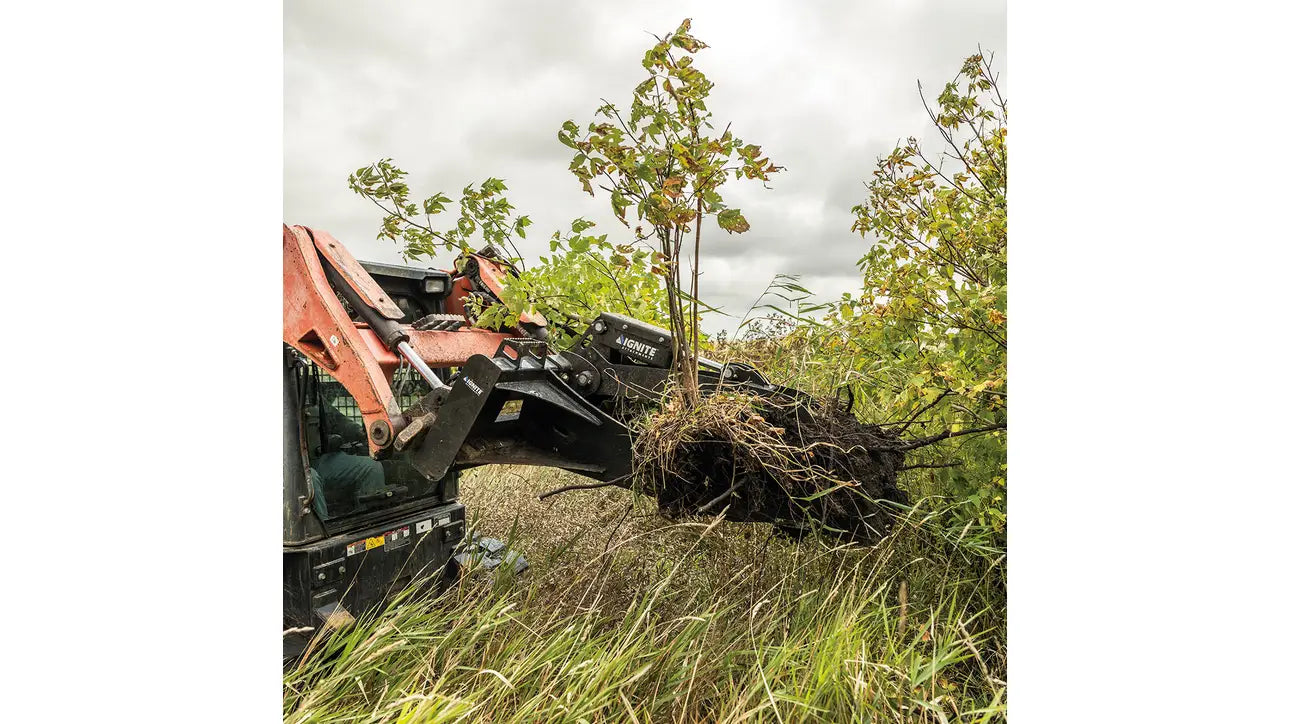 Ignite Attachments Stump Bucket Grapple | Width 46.6" | Hydraulic Flow 15-25 GPM | For Skid Steers