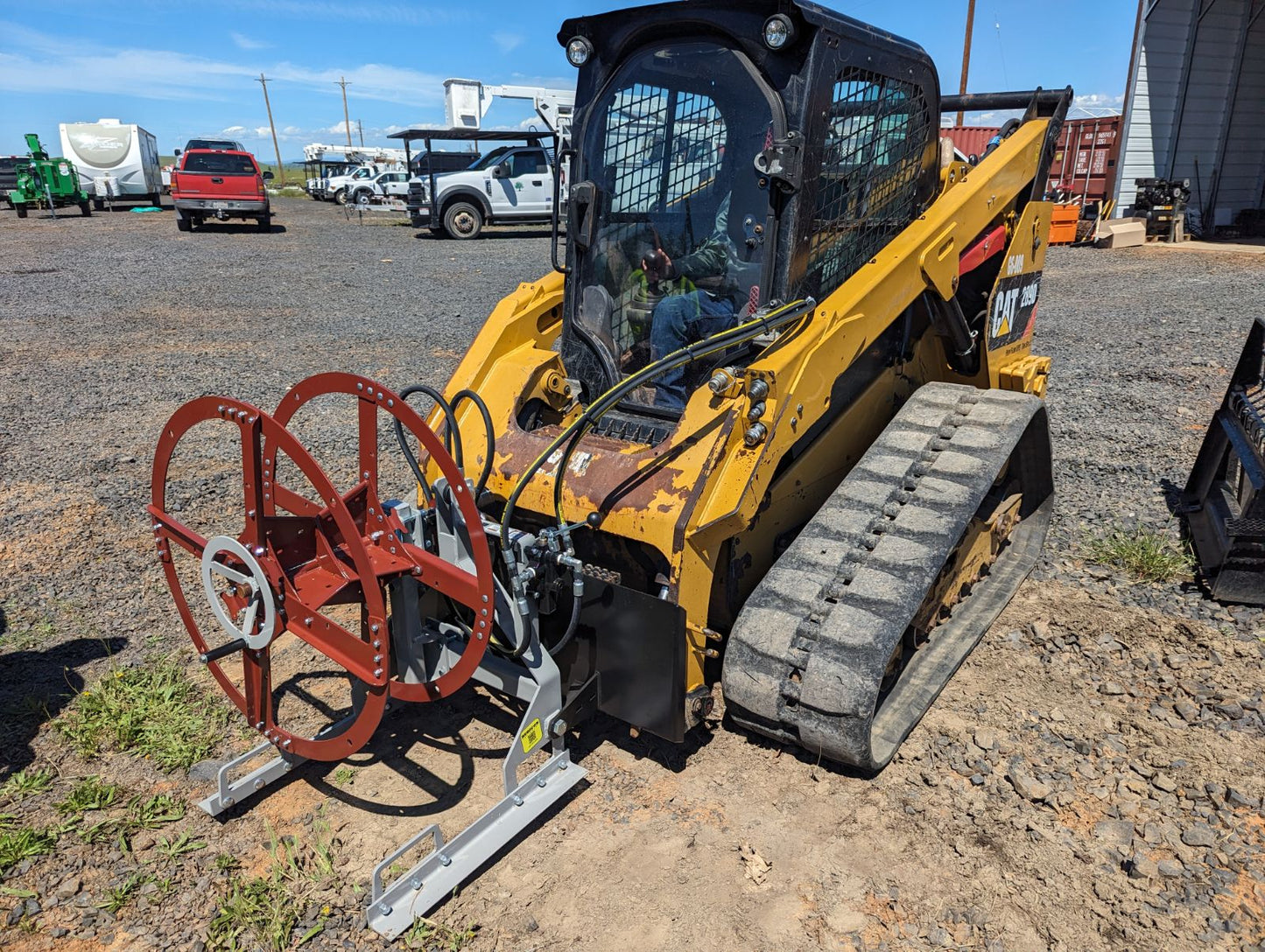Agrishield Hydraulic 3PT. Universal Winder | Spool Diameter 36" | Hydraulic Oil Flow 5-8+ GPM | For Skid Steers & Tractors