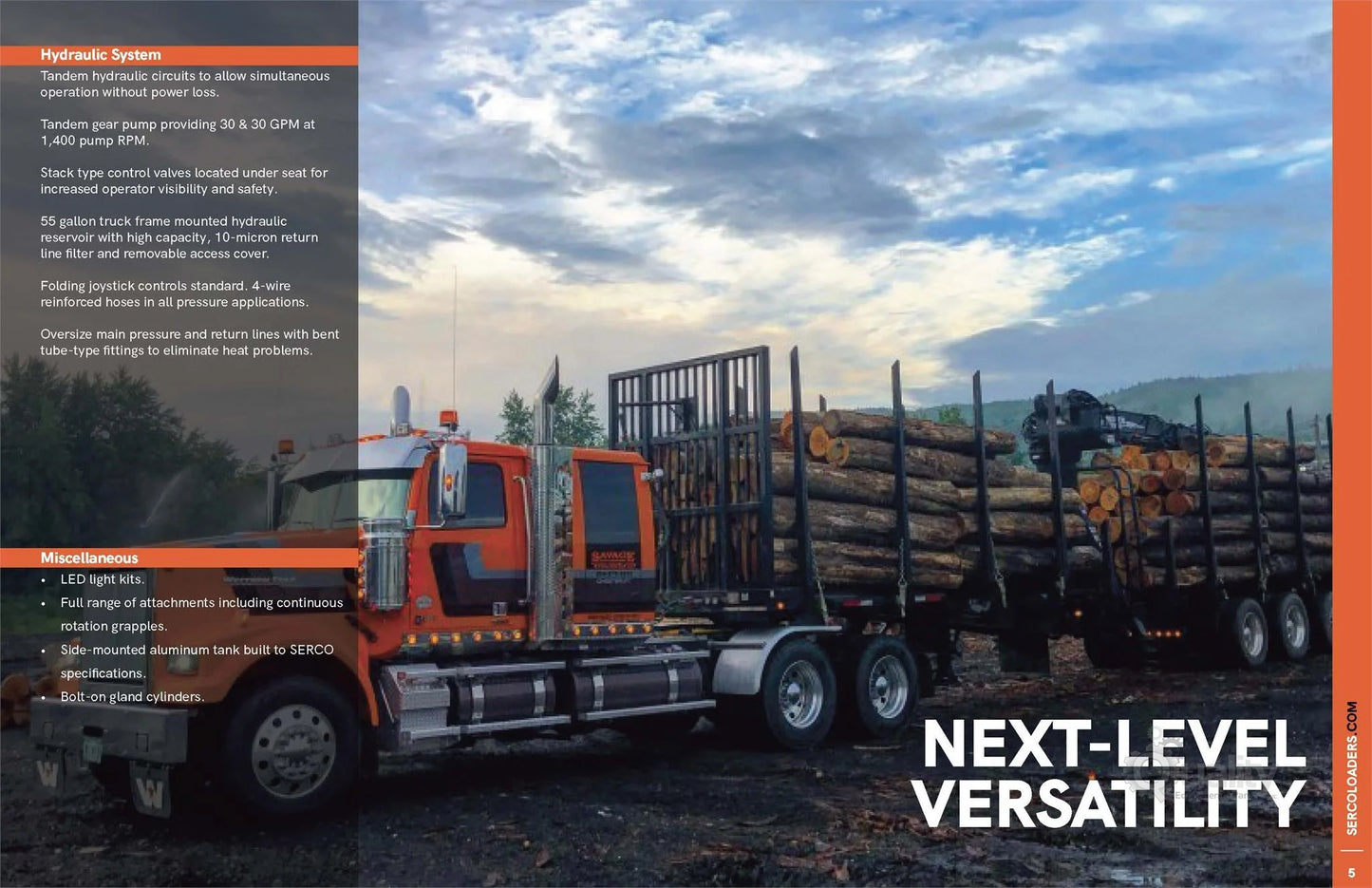 2023 SERCO Truck Log Loader | Model 7500 | Boom Reach 25' Ft | Hydraulic Flow Rate 30 GPM | For Heavy-Duty Material Handling