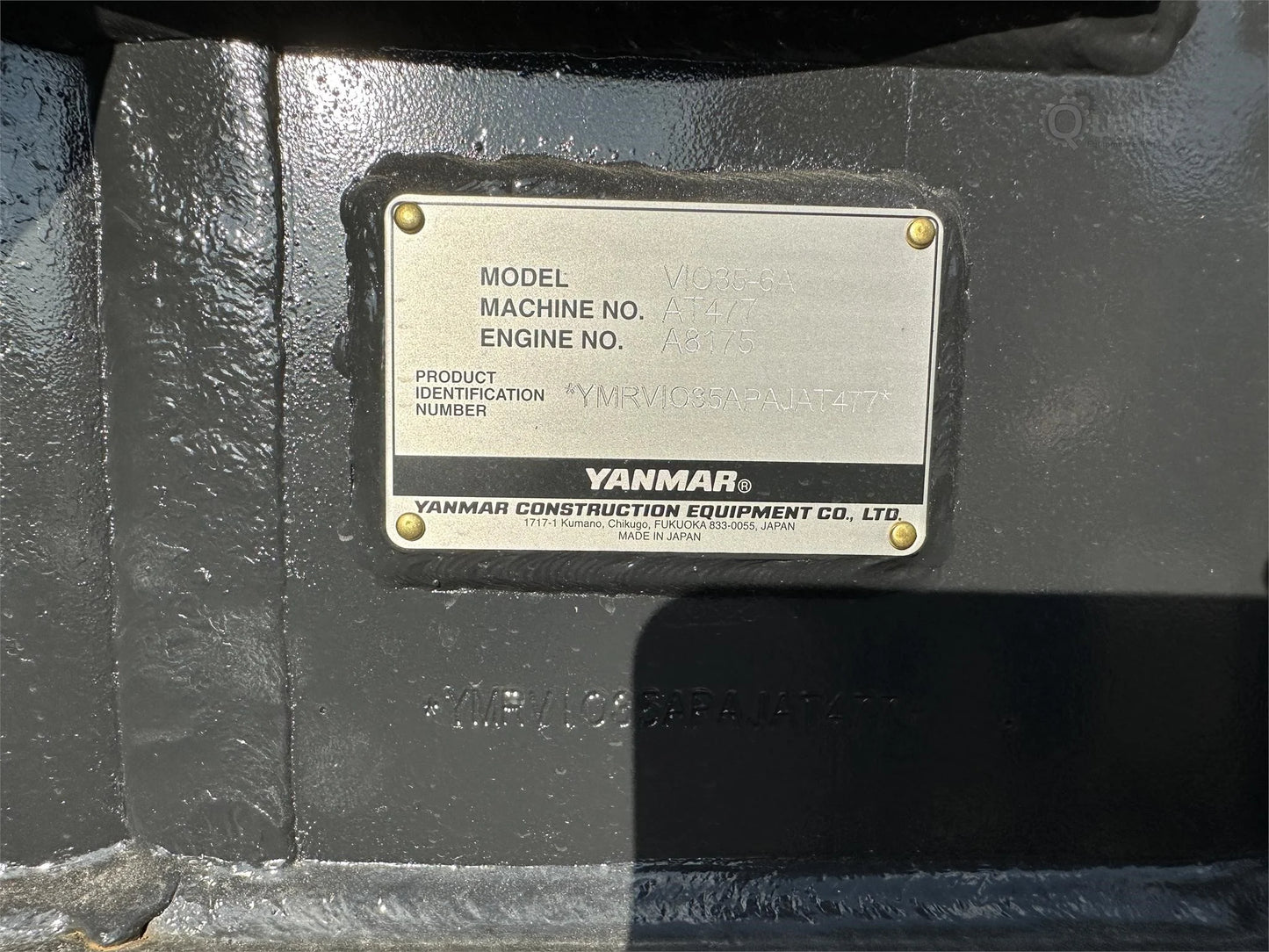 Yanmar Mini Excavator | 2023 Model VIO35-6A | Machine Size 8,075 lbs