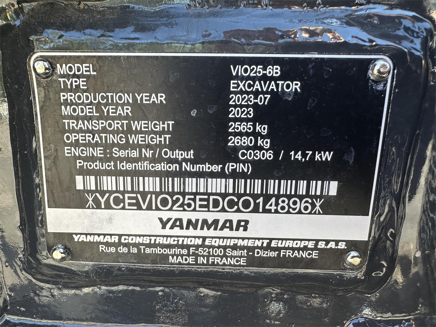 Yanmar Mini Excavator | 2023 Model ViO25-6B | Machine Weight 5,908 lbs