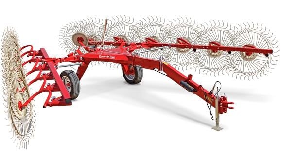 Farm King Bat Rake | RB-8FK Model | Working Width 16' To 18' | Weight 1,573 Lbs | Horsepower 30 HP | For Tractors