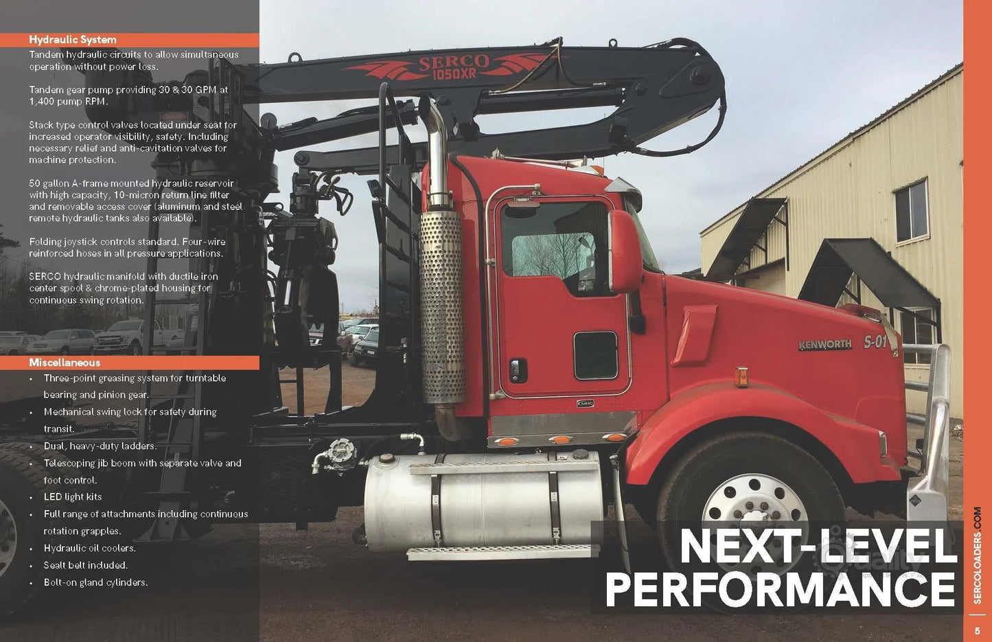 SERCO Trailer Log Loader | 2023 Model 1050XR | Boom Reach 29' Ft | Hydraulic Flow Rate 30 GPM | For Heavy-Duty Material Handling