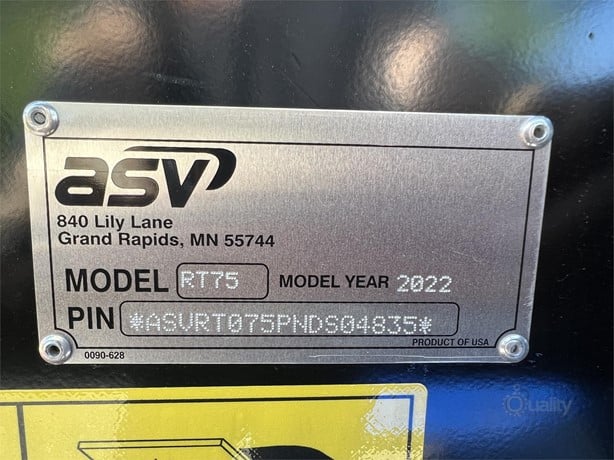 ASV Skid Steer | 2025 Model POSI-TRACK RT75 MAX | 72" Dirt Bucket | 22.6 GPM | 74 HP