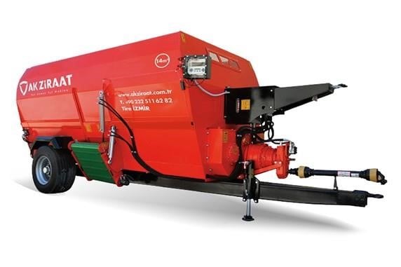 AK Ziraat | TIREMIX Y14M3 | 14m³ | Feed/Mixer Wagon | HorsePower 90 HP | For Tractor