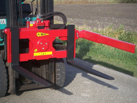 Wifo Equipment Rotating Pallet Fork | Model K53A-O Series | Folding Side Arm | Capacity 5500 LBS - 7700 LBS | 48" Long | For Skid Steer