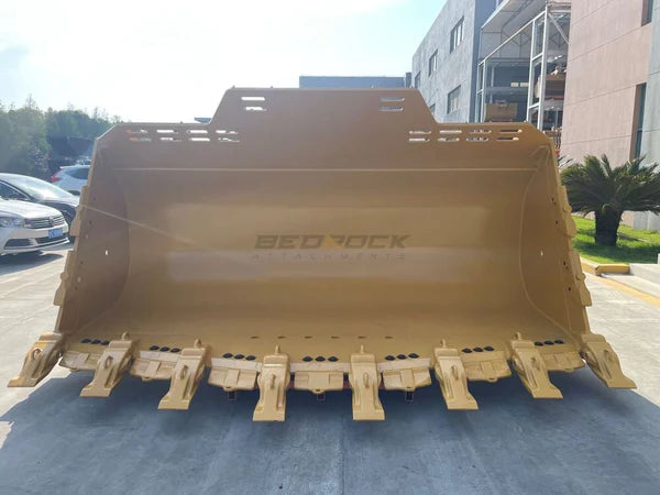 Bedrock Attachments Spade Nose Rock Bucket | Width 158" | Model WLRB988PO-158-6.9 | Capacity 6.9 m³ | For CAT 988, 988K, 988XE Wheel Loaders