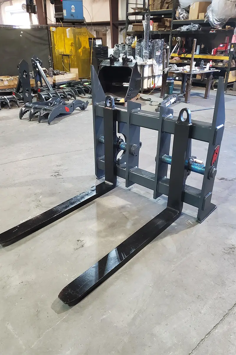Solesbee’s | Loader Fork & Carriage | Models LF Series | Width 60" To 96" Inches | Fully Forged | Quick-Hitch & Pin-On Mount | Hydraulic Flow 20 To 45 GPM | For Loaders