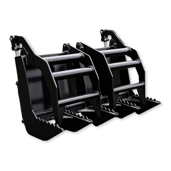 Loflin Fabrication | Vertical Root Grapple | 36", 42", 48" Widths | 2”x8” Hydraulic Cylinders | Hydraulic Flow 14 To 43 GPM | Horsepower 18 To 35 HP | For Mini Skid Steers & Tractors