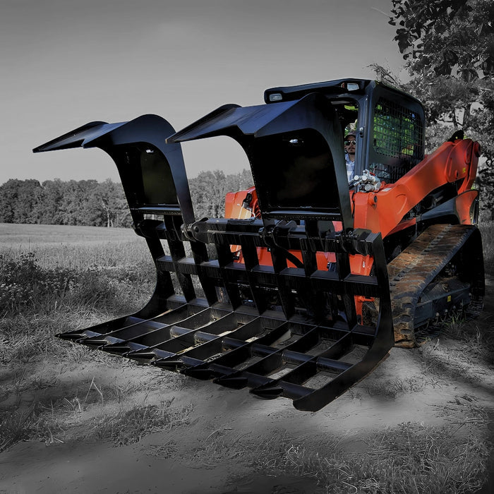 Loflin Fabrication | Compact Tractor Root Grapple | 54″ To 72" Width | 2" x 8" AG Cylinders | Horsepower 25 To 50 HP | For Tractors