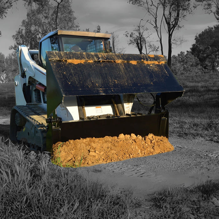 Loflin Fabrication | 4-N-1 Combo Bucket w/ Teeth | Widths 60" To 96" | Hydraulic Flow 15 To 25 GPM | For Skid Steer