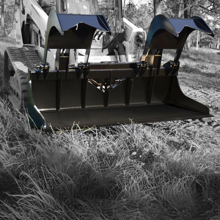 Loflin Fabrication | Standard Duty Grapple Bucket with Bolt-On Edge | 60–84" Widths | For Skid Steers
