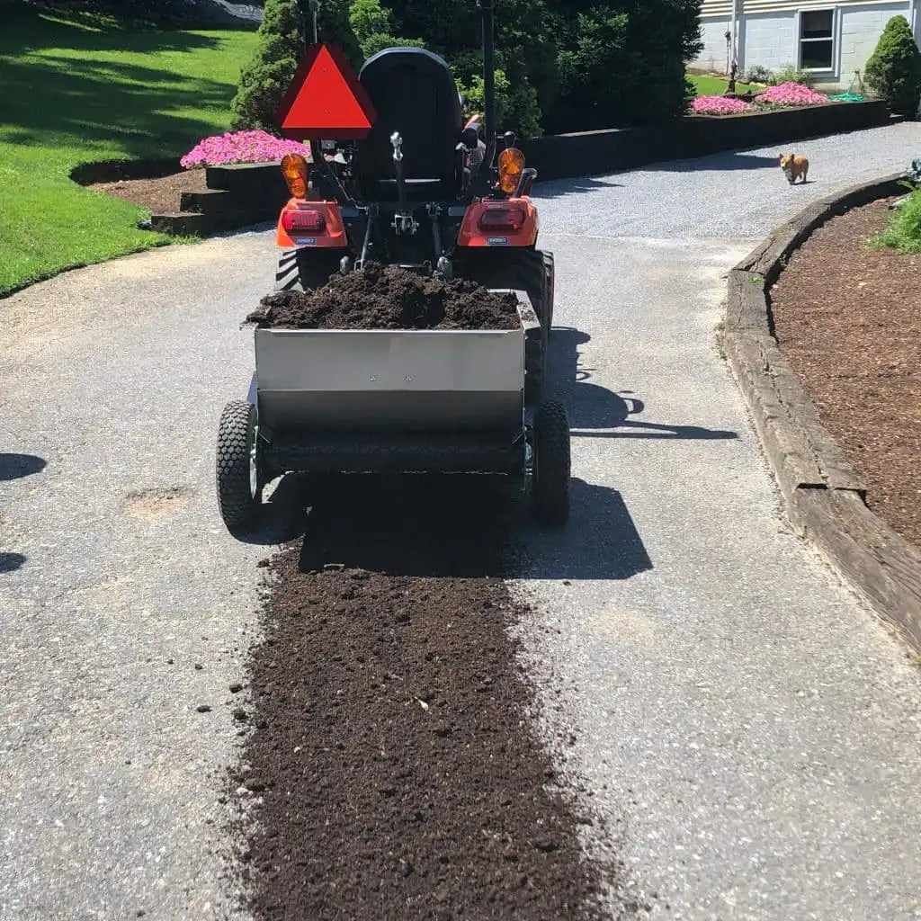 Earth & Turf | MultiSpread | 65PT Pull Behind Topdresser | 44" Overall Width | 30" Spread Width | 12 HP Minimum | For Tractor & ATV Compatible