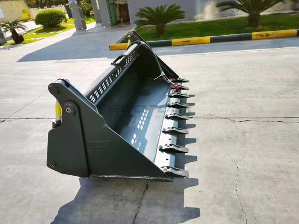 Bedrock Attachments Multipurpose Bucket | Width 72" | Model SKMPB-72-T | 7 Teeth | Hydraulic Flow Range: 15-25 GPM | For Skid Steer