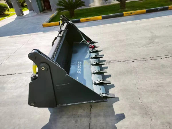 Bedrock Attachments Multipurpose Bucket | Width 72" | Model SKMPB-72-T | 7 Teeth | Hydraulic Flow Range: 15-25 GPM | For Skid Steer