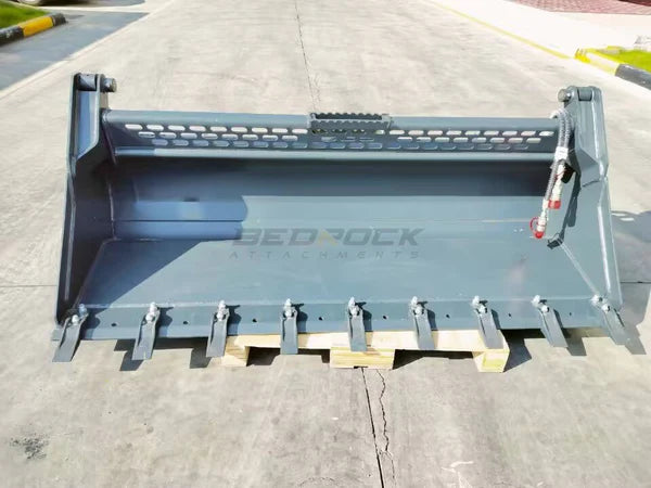 Bedrock Attachments Multipurpose Bucket | Width 78" | Model SKMPB-78-T | 7 Teeth | Hydraulic Flow Range: 15-25 GPM | For Skid Steer