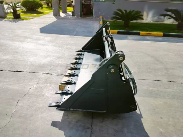 Bedrock Attachments Multipurpose Bucket | Width 78" | Model SKMPB-78-T | 7 Teeth | Hydraulic Flow Range: 15-25 GPM | For Skid Steer