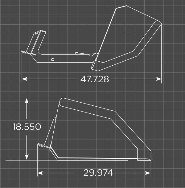 Loflin Fabrication | Front Dump Bucket | 36" To 50" Width | 2"x6" Cylinder | Hydraulic Flow 14 To 43 GPM | Horsepower 18 To 35 HP | For Mini Skid Steer & Tractor
