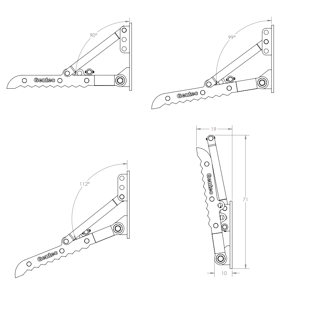 Gentec Equipment Mechanical Weld-On Thumb | Model MT3272 | Size 32" x 72" | Machine Size 32.5-50 Tons | For Excavators