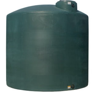 Norwesco 6500 Gallon Plastic Vertical Water Storage Tank in Black & Green