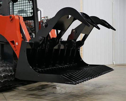 Top Dog Attachments HD Rock Grapple | Heavy-Duty Material Handling | Width 72"-82" | Weight 1100-1312 lbs | Oil Flow Range 15-25 GPM | For Skid Steer