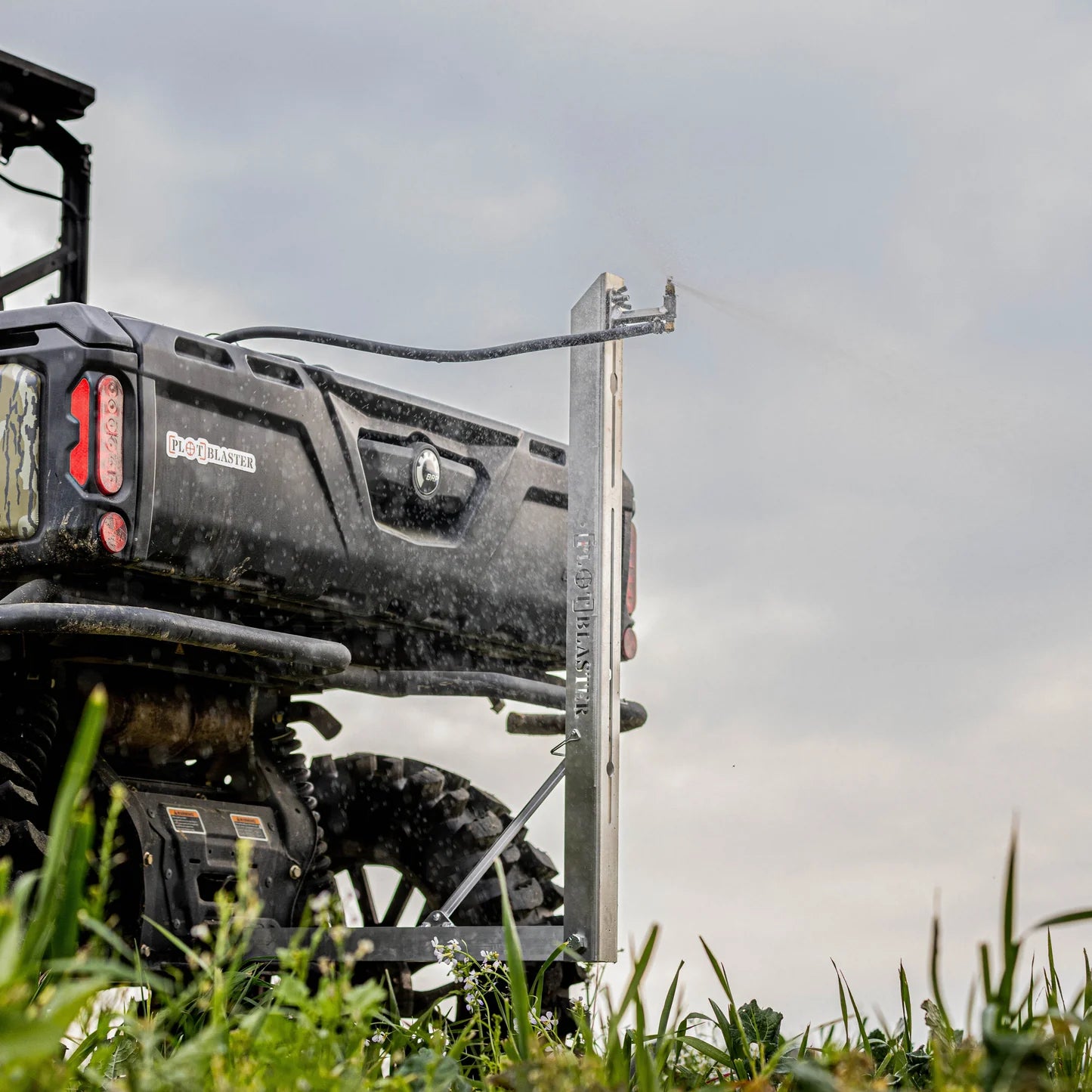 Plot Blaster Boomless Sprayer | 22’ Spray Radius | Volt 12V | Fits Any 2” Hitch Receiver | For ATVs, UTVs, Golf Carts, Trucks