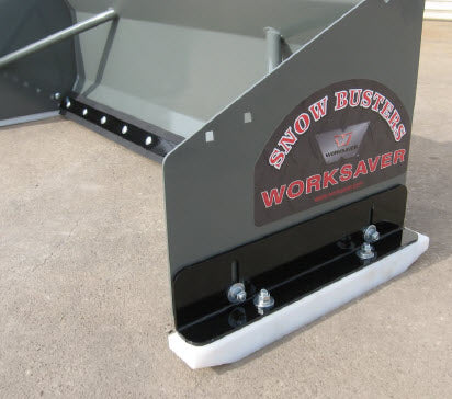 Worksaver | 20-Series Compact Snow Pusher With Rubber or Metal Cutting Edge | Model 358160–358195 | Width 4' to 5' | Hydraulic Flow 8-20 GPM | Horsepower 30-75 HP | For Skid Steers & Tractors